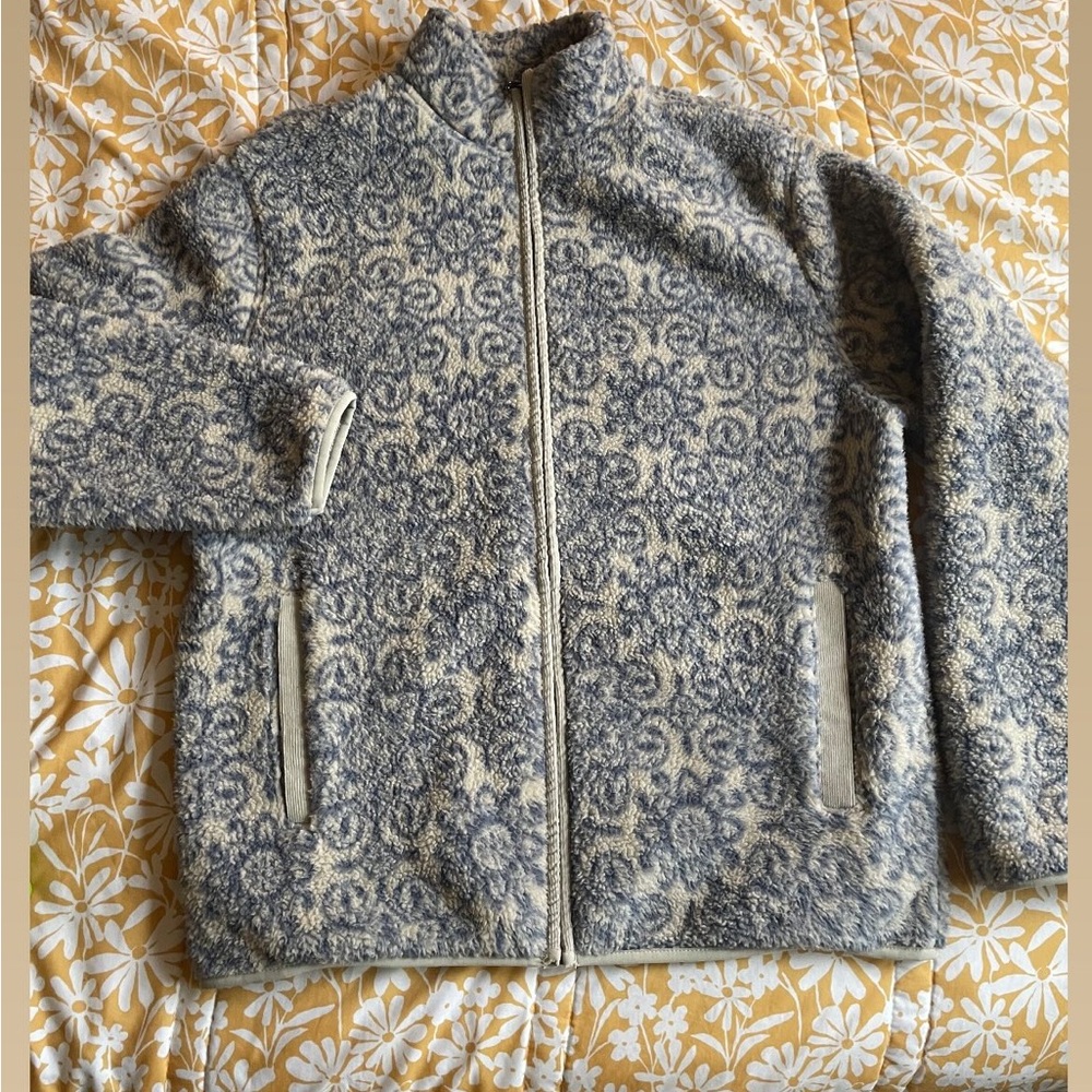 Old Navy Gray and Cream Patterned Turtleneck Sweater